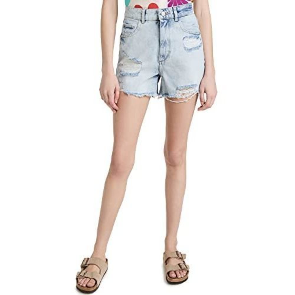 DL1961 Women's Emilie Short High Rise Vintage 4", Jet Stream Distressed, 25